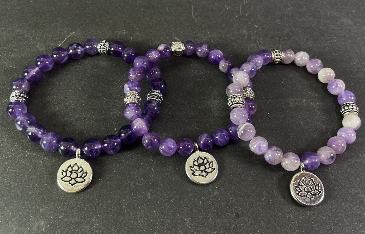 ametist armband med lotus
