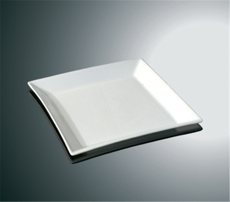 Square Porcelain Plate - Sloping Edges - 10 pack - 4