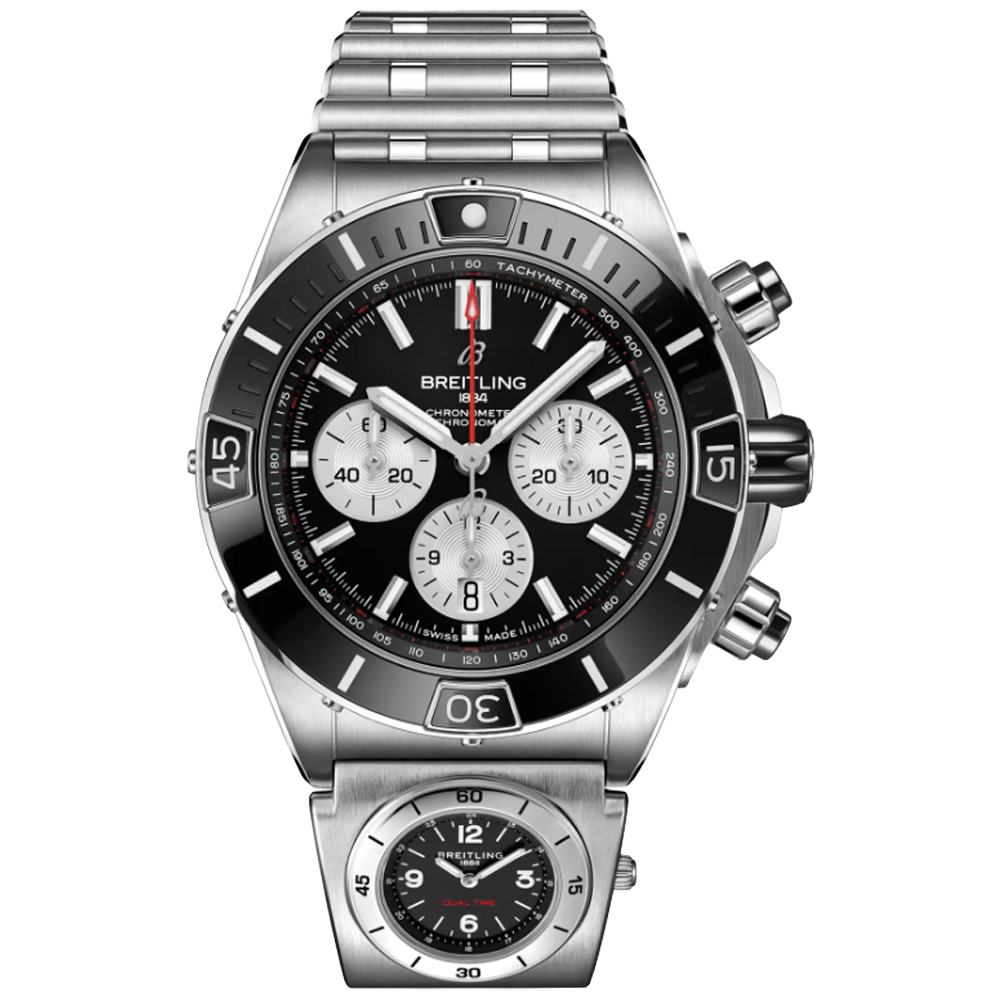 Breitling Super Chronomat B01 44 svart med UTC