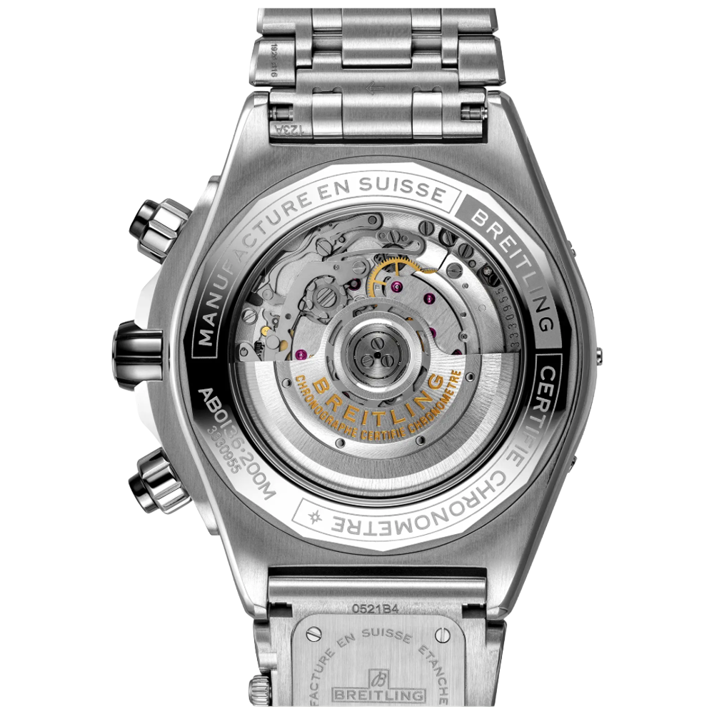 Breitling AB0136251B1A2 Breitling Super Chronomat B01 44 Stål Svart med UTC