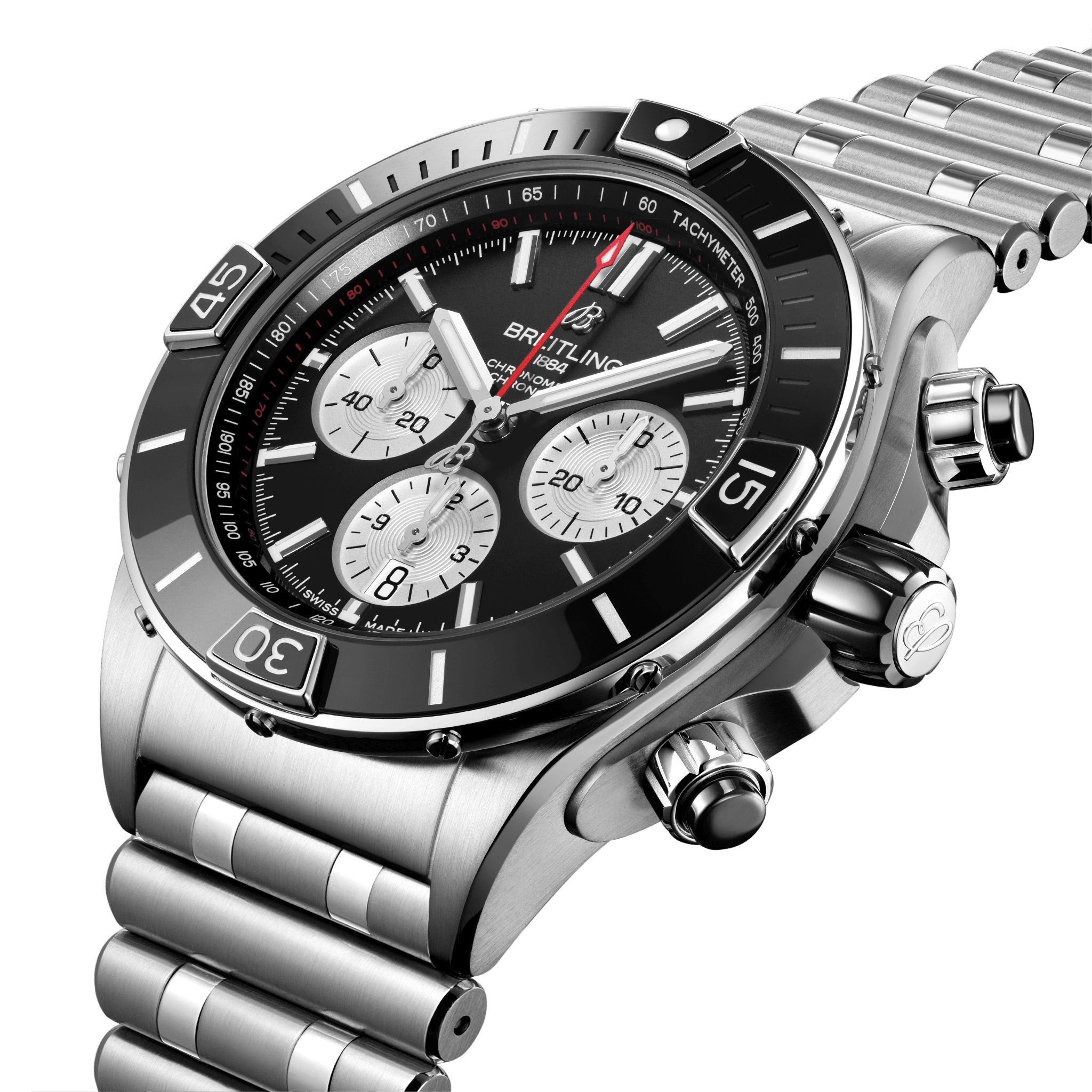 Breitling AB0136251B1A1 Breitling Super Chronomat B01 44 stål svart sidobild
