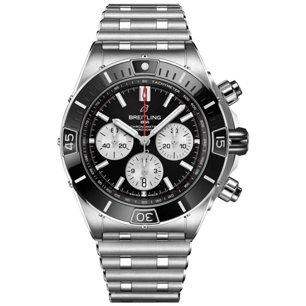 Breitling AB0136251B1A1 Breitling Super Chronomat B01 44 stål svart 