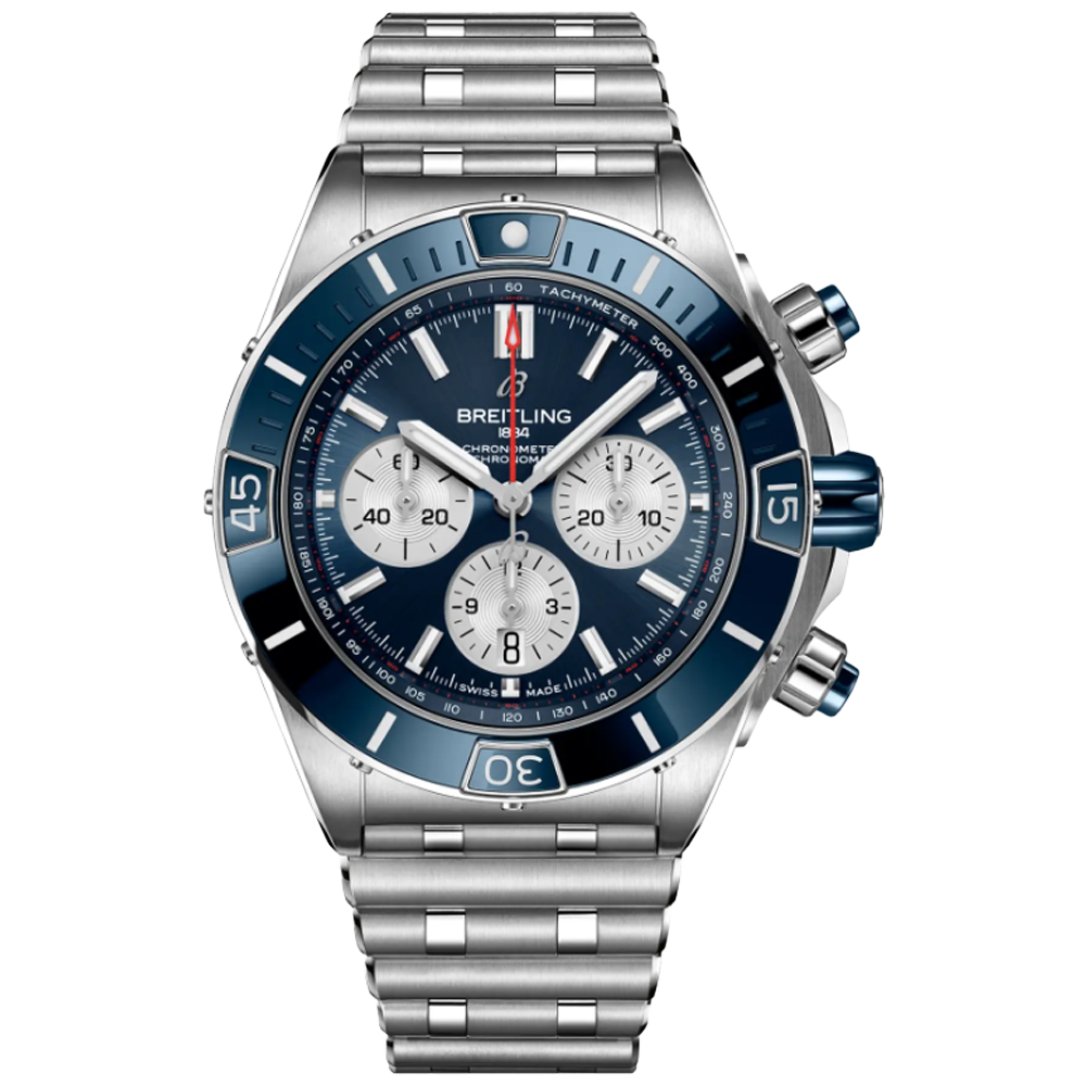 Breitling AB0136161C1A1 Breitling Super Chronomat B01 44 stål blå