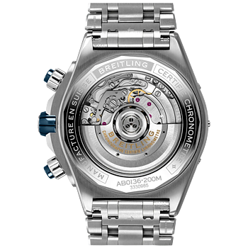 Breitling AB0136161C1A1 Breitling Super Chronomat B01 44 stål blå baksida