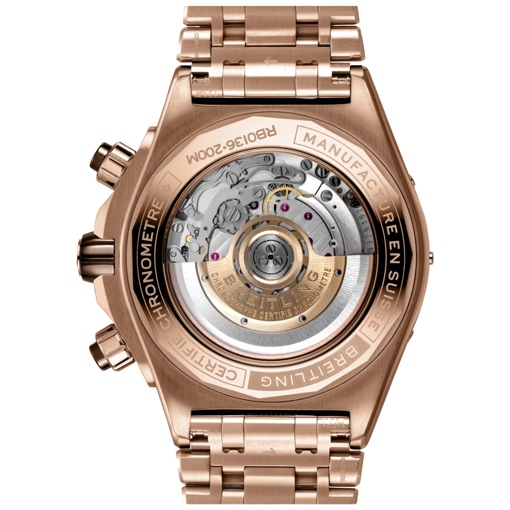 Breitling RB0136E31Q1R1 Breitling Super Chronomat B01 44 18 K Rosé baksida