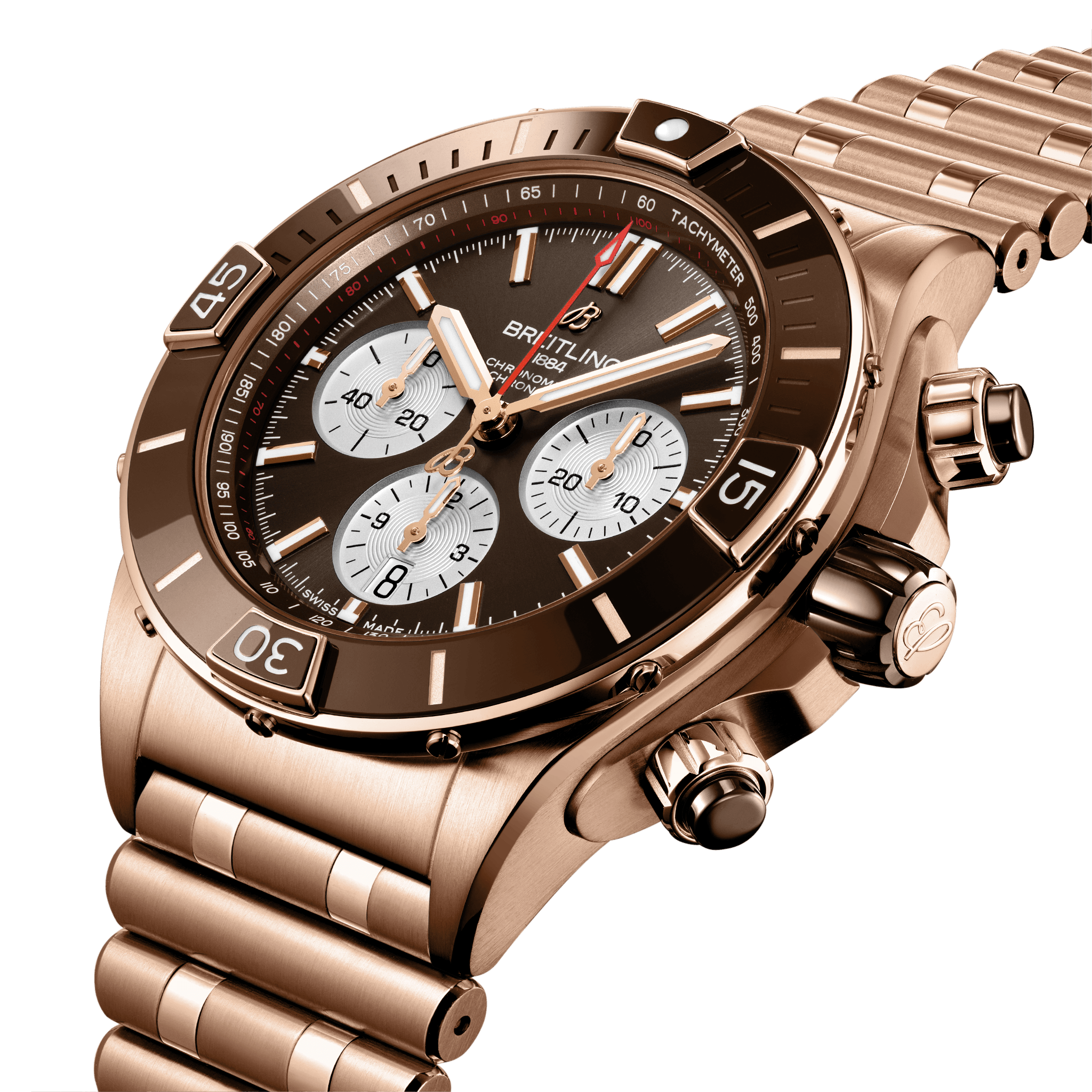 Breitling RB0136E31Q1R1 Breitling Super Chronomat B01 44 18 K Rosé sidobild