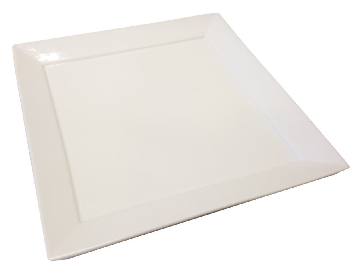 Mellan-stor Porslins Assiett - Fyrkantig - 8 pack