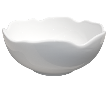 Porcelain Bowl - Wavy Edges - 6 pack