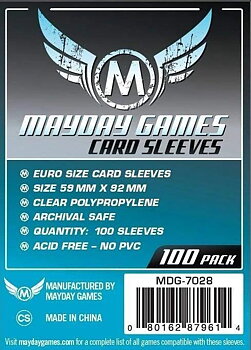 Mayday Euro Card Sleeves - 59 x 92 mm - 100 Pack