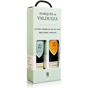 GÅVOBOX Marqués de Valdueza Jungfruolja, 250 ml & Rödvinsvinäger, 250 ml