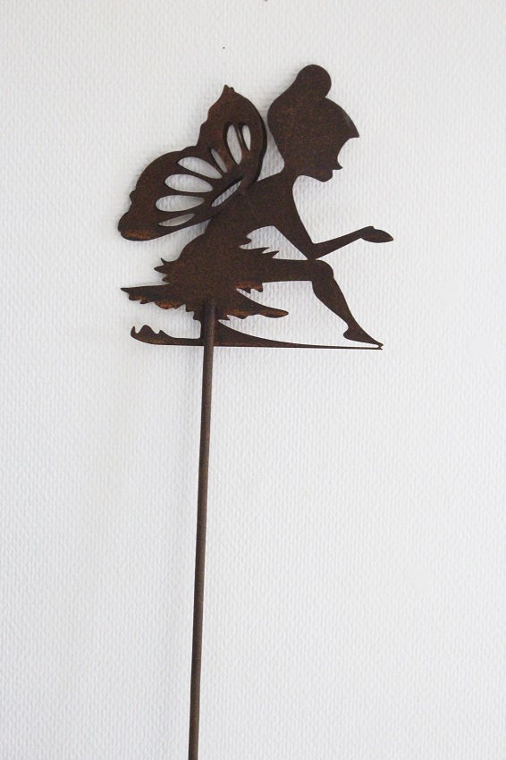 Stick med sittande ängel - Älva - Rost - 160 cm - 4
