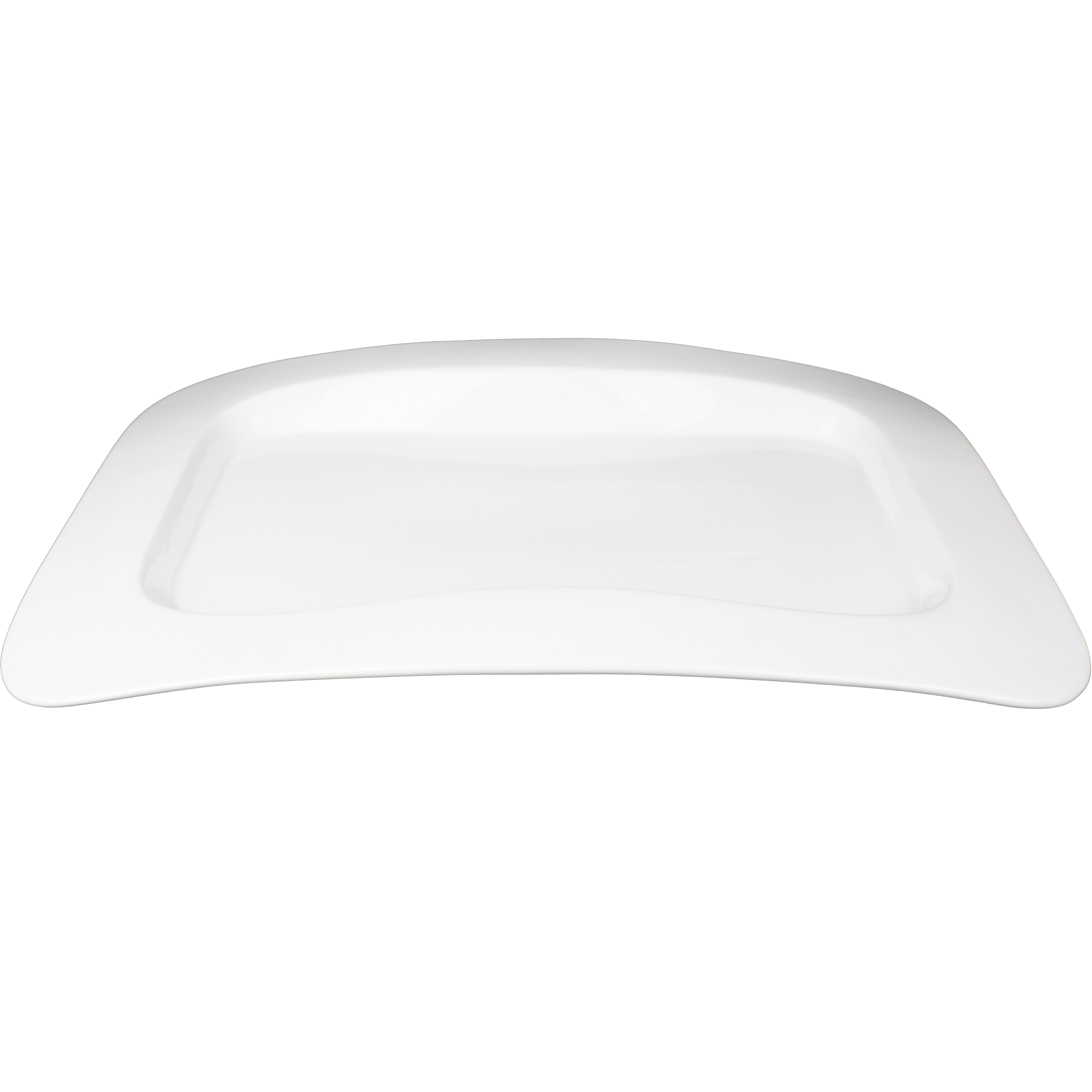 Rectangular Porcelain Plate Large Arched Raised Edge - 4 pack