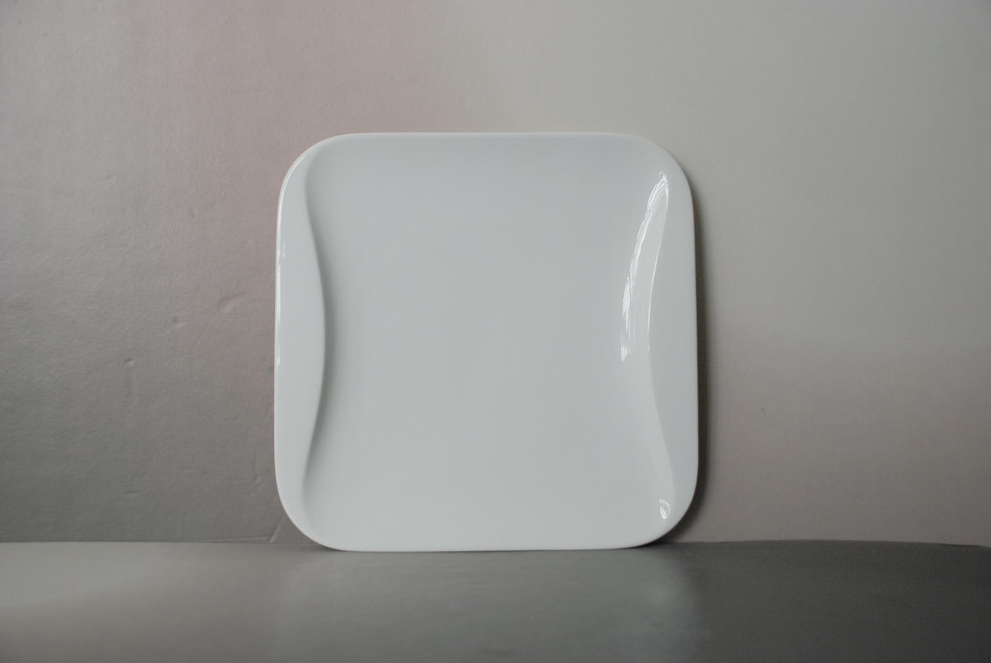Square Porcelain Plate Large Rounded Edge - 4 pack - 4