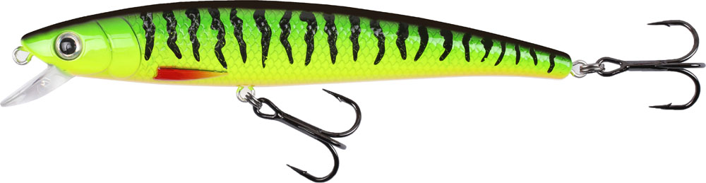 Det perfekta betet för lax- och öringtrolling. Fungerar givetvis lika bra att spinnfiska abborre och gädda med. 9cm yellow firetiger
