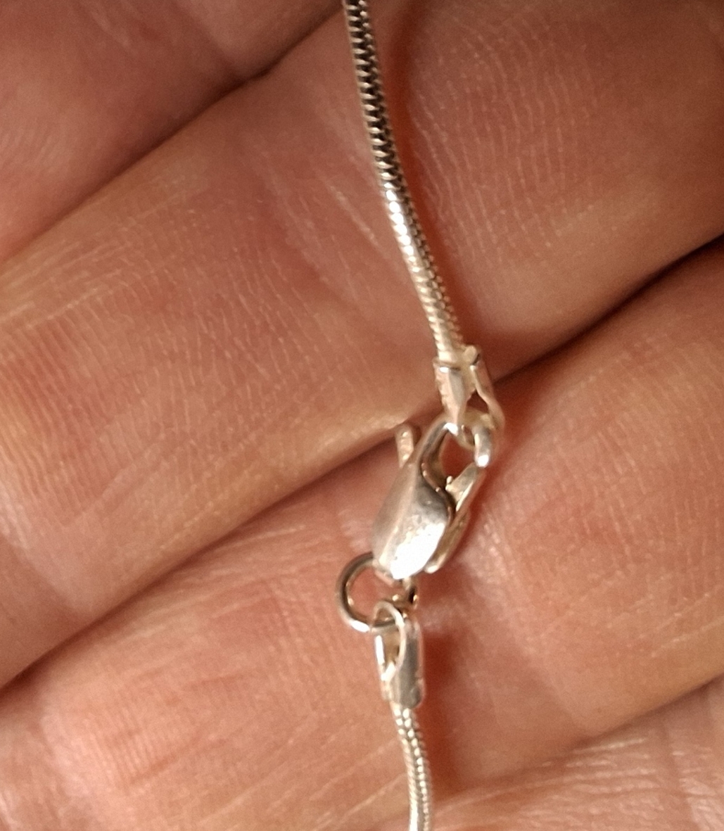 "Orm"  kedja  i Sterling Silver med Små silver kulor - 3