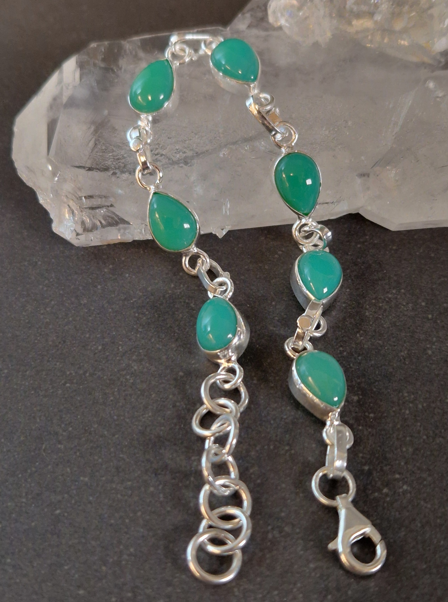 Silverarmband med Cabochon - Droppe - 4