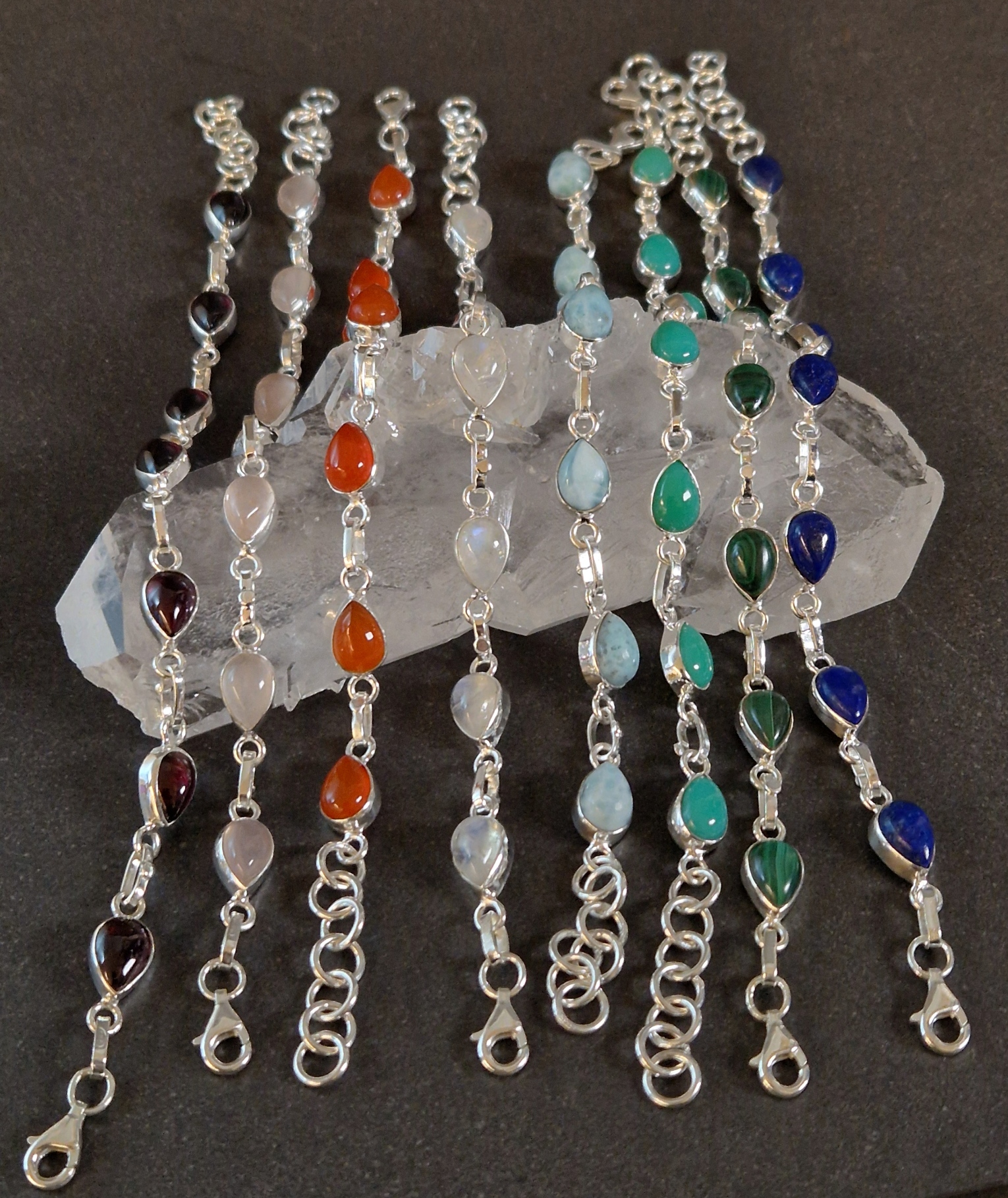 Silverarmband med Cabochon - Droppe