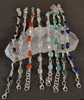 Silverarmband med Cabochon - Droppe