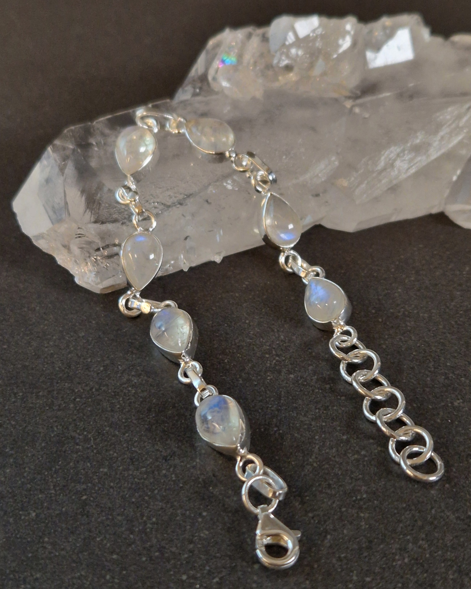 Silverarmband med Cabochon - Droppe - 8