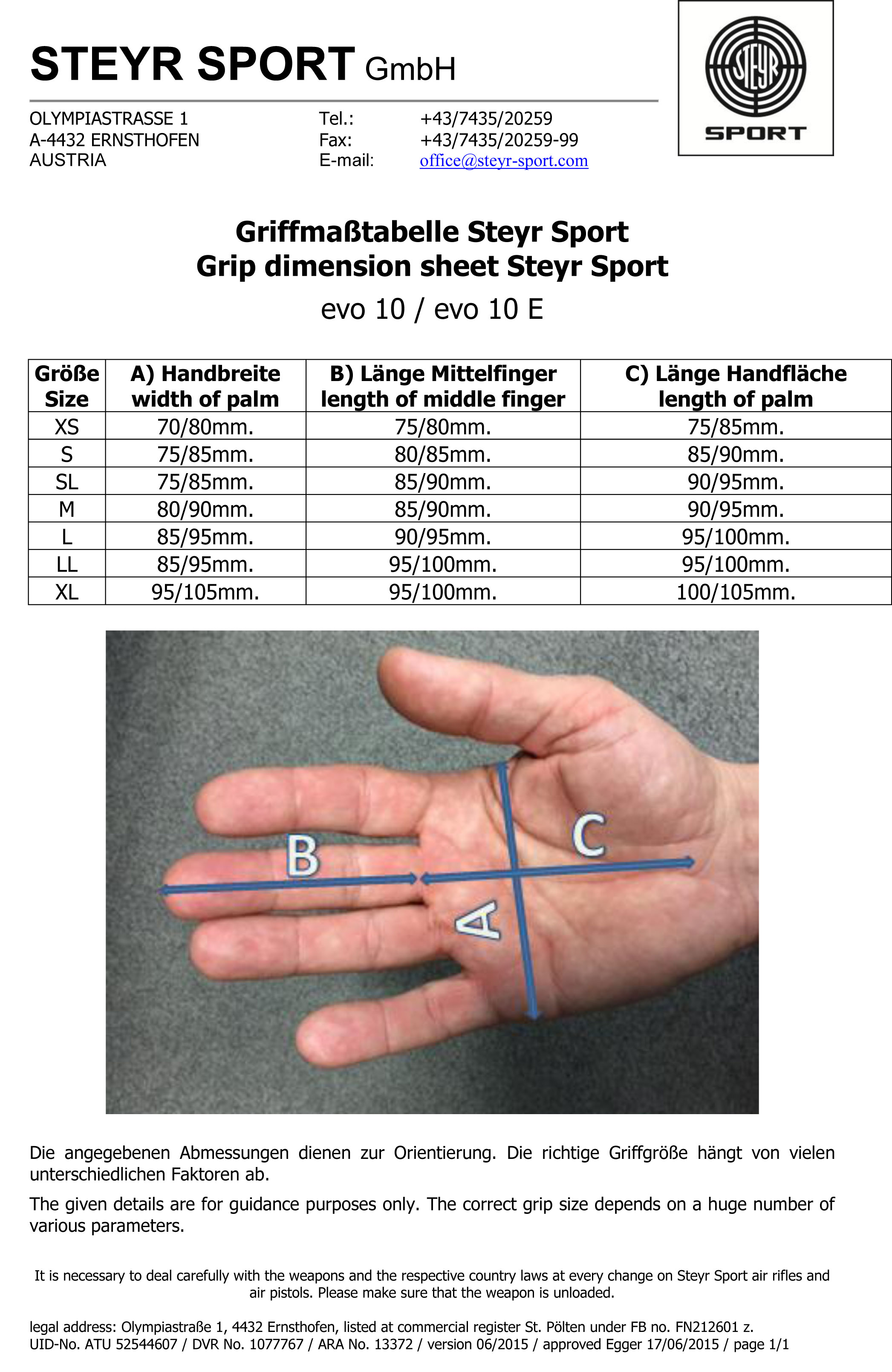 Grip for Steyr EVO 10 E Pistols, E-models - 6