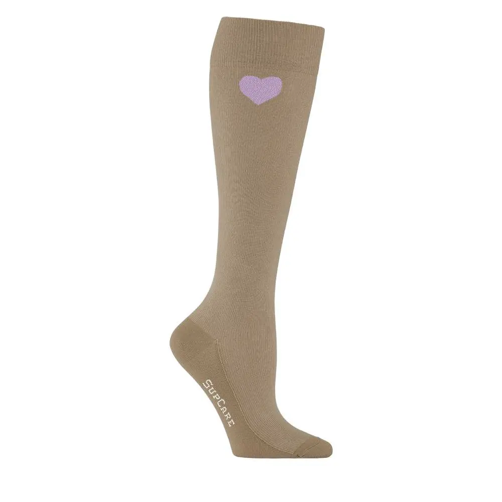 Supcare Puuvillaiset sukat, beige, sydänkuvio