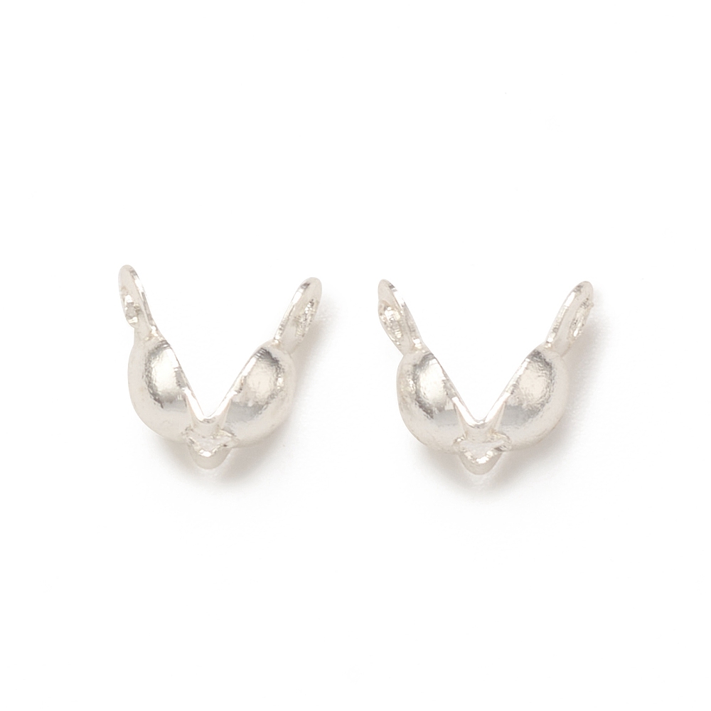 Knutgömma / calotte i mässing silverfärgad 6 mm - 30-pack - 4