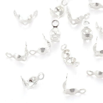Knutgömma / calotte i mässing silverfärgad 6 mm, 30-pack