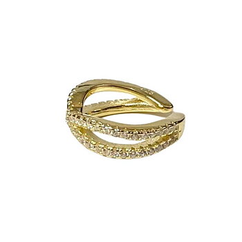 Ear cuff in gold-plated sterling silver double row