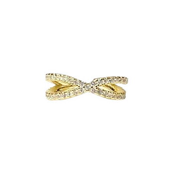 Ear cuff in gold-plated sterling silver double row