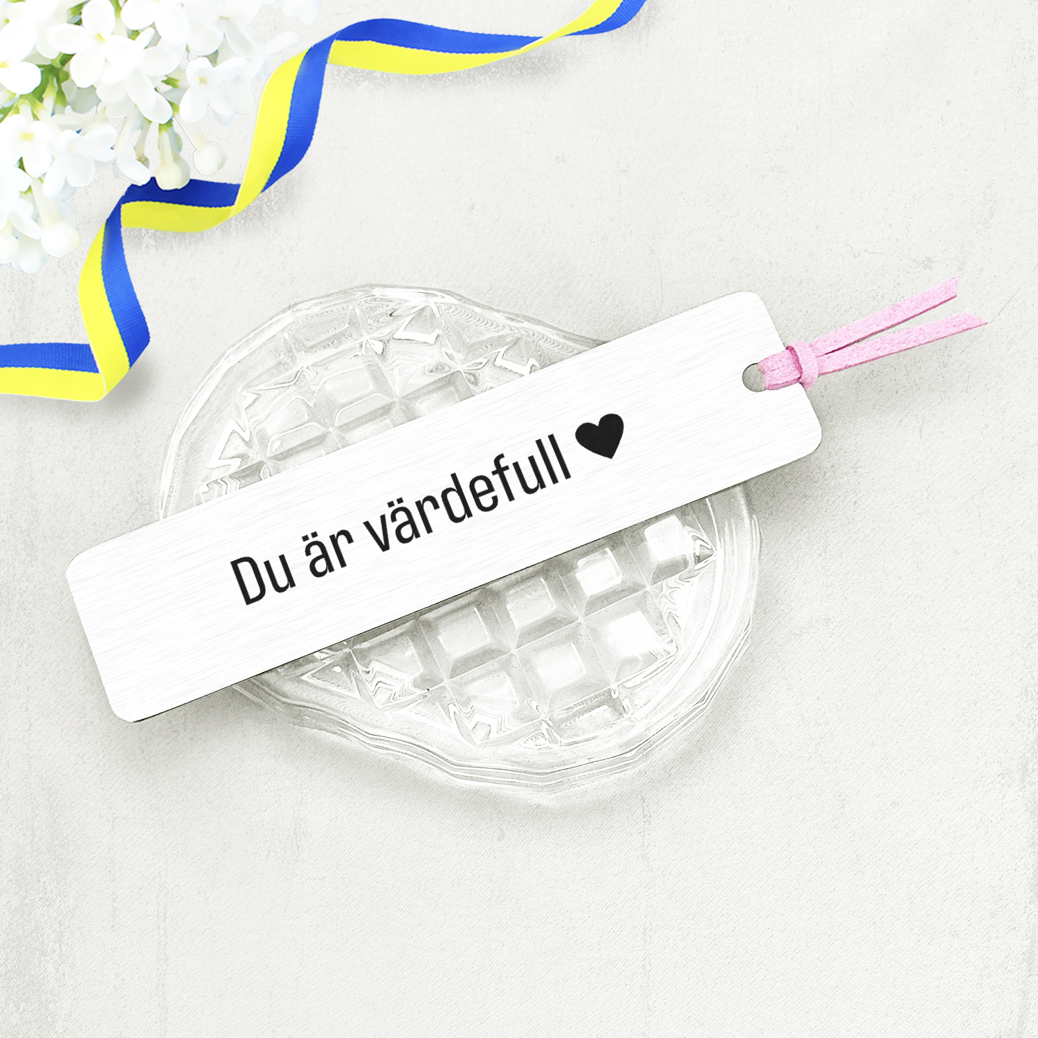 Bokmärke i stål "Du är värdefull" - 2