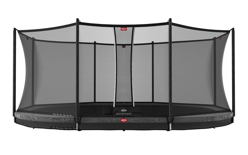 Studsmatta BERG GRAND InGround Favorit Grey oval 520x345 AirFlow + Comfort skyddsnät - 2