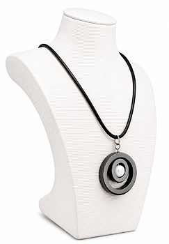 Cornelia halsband Hematit vit