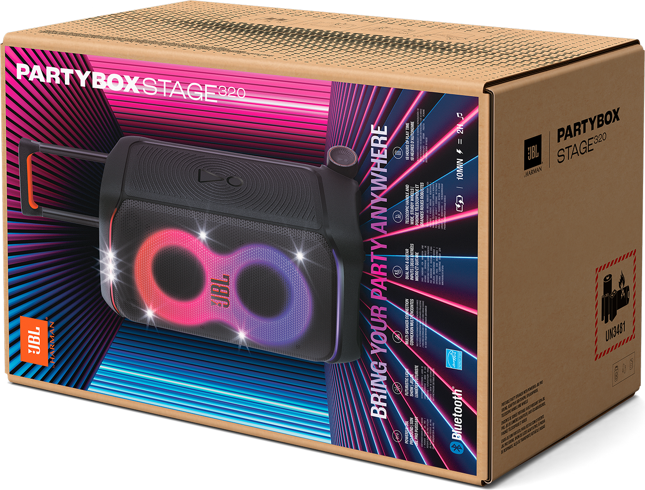 JBL PartyBox Stage 320 Bluetooth Högtalare - Svart - Original - 7