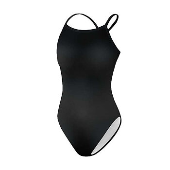 Comfortable black swimsuit for the active girl