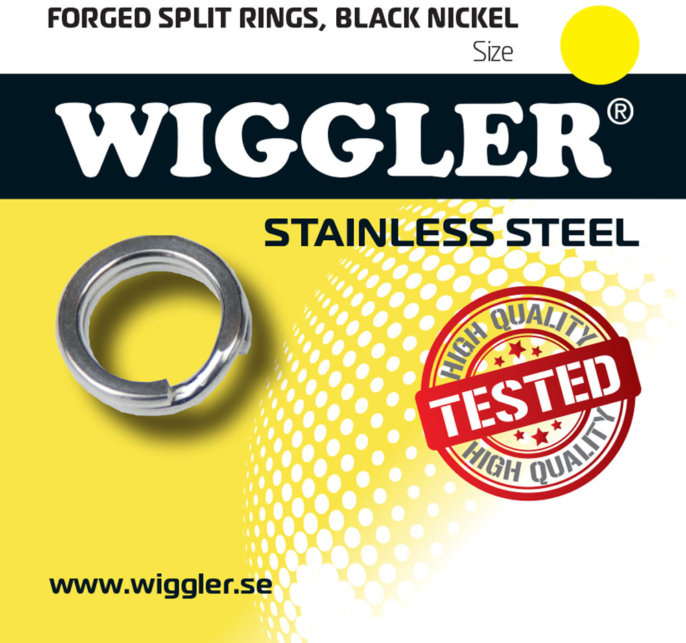 Affordable, strong, flat and durable spring rings used to attach hooks or build fishing tackle