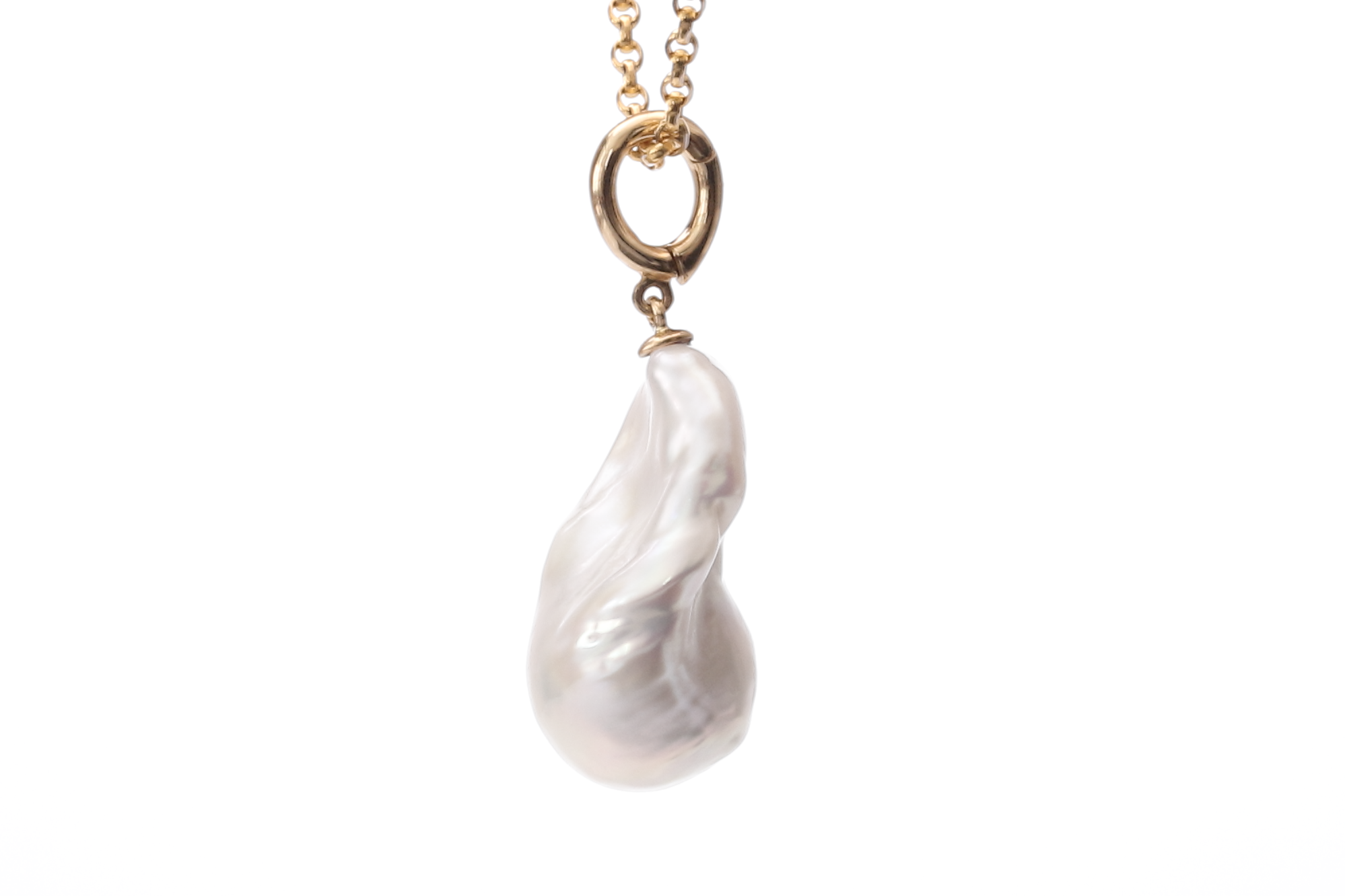 Große Barock Süßwasserperle mit 18 Karat Gold Anhänger - 2