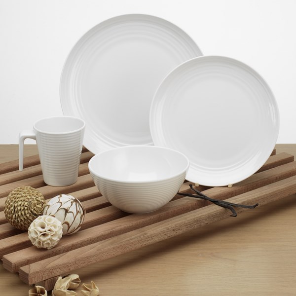 Melaminservis, Seramika vit, 12 delar