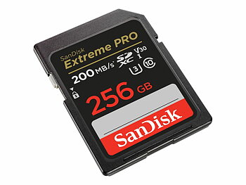 Sandisk Memorycard Secure Digital 256GB SDXC Extreme Pro 200MB/s UHS-I V30 U3 C10