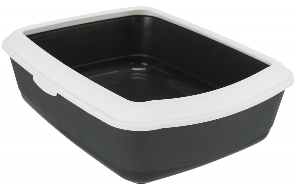 Classic litter tray mörkgrå med vit sprättkant