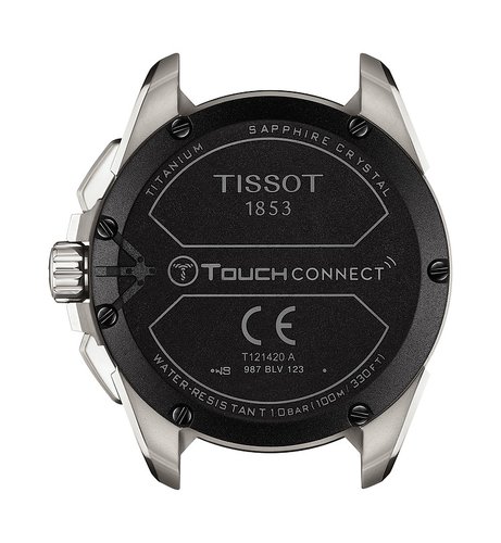 Tissot T121.420.47.051.00 Tissot T-Touch Connect Solar 47 svart gummmiband bakboett