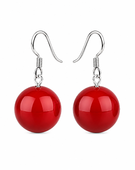 Red Earrings Andrea  coral & Sterling silver 