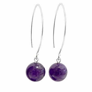 Earrings Sterling silver and Purple Amethyst