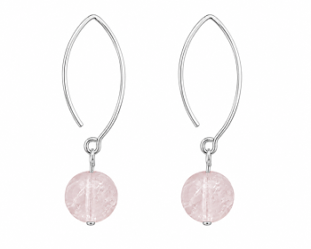 Earrings Sterling silver and pink Roseqvartz