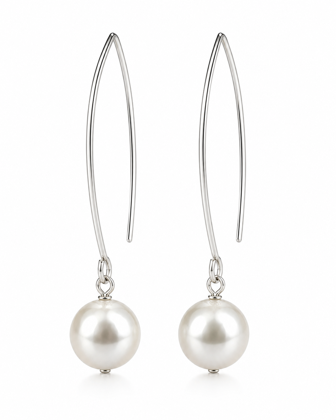 Earrings Sterling silver & white pearls