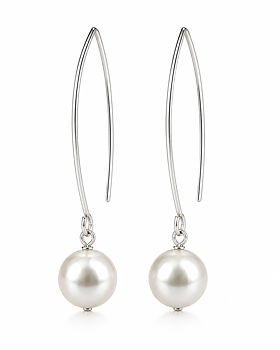 Earrings Sterling silver & white pearls