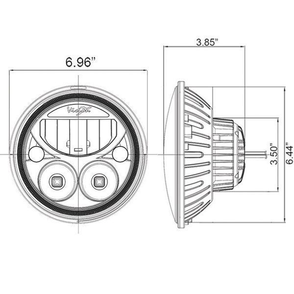 Vision X Votrex 7" Spotlight Incl. Canbus Adapters MM - Jeep JK & JKU - 7