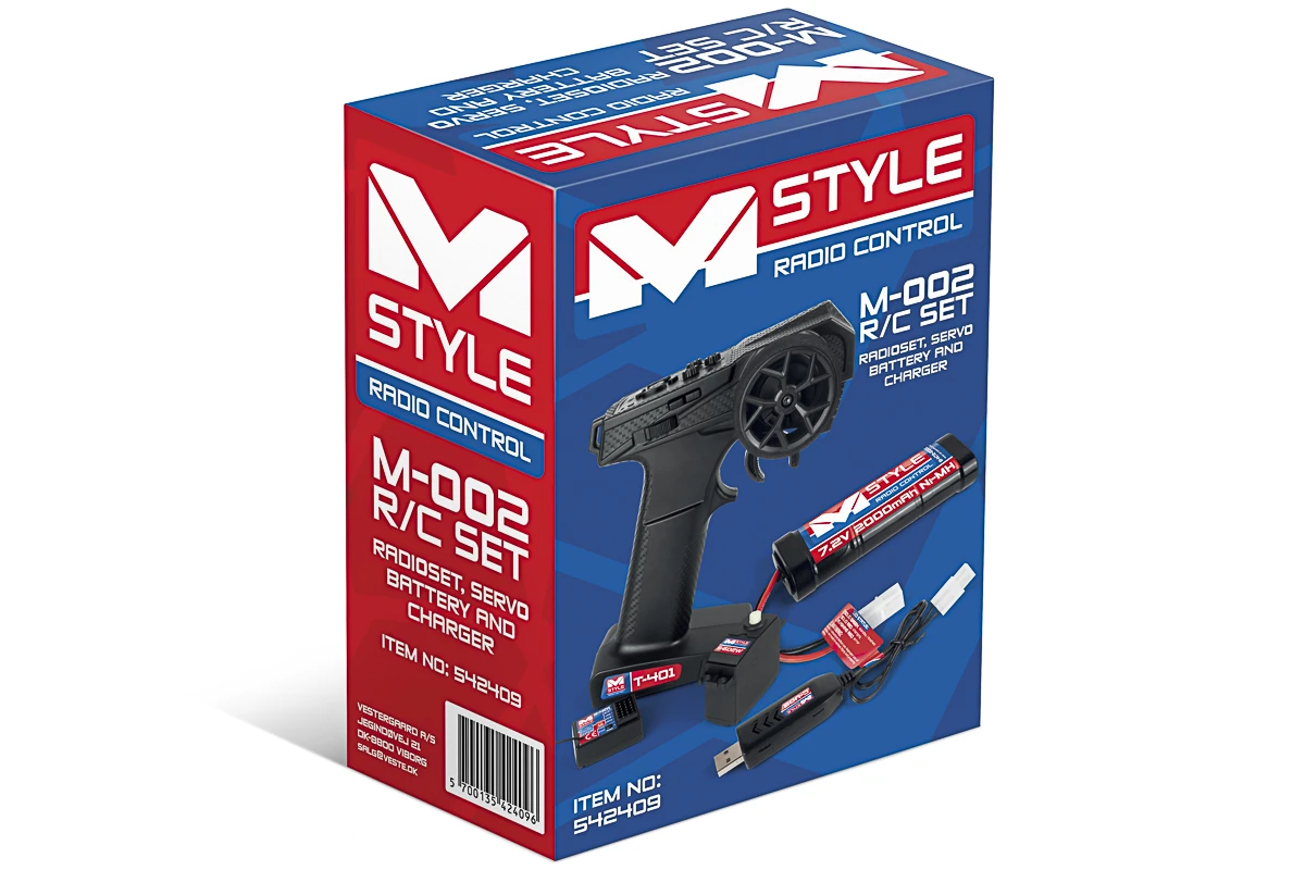 Mstyle M-002 R/C set - Radioset, servo, battery and charger - 3