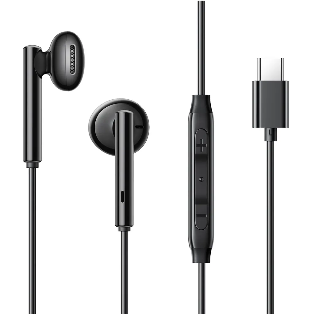 SiGN USB-C-serien Half In-Ear-hörlurar med kabel – Svart