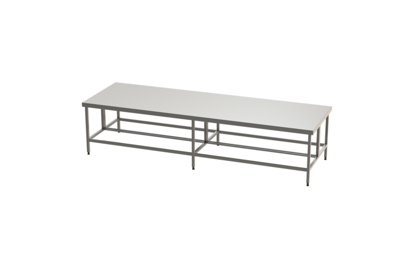 Molins Rostfri dubbelsidig bänk 1230mm djup