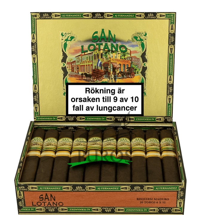 AJ Fernandez San Lotano Requiem Maduro Box Pressed Toro Cigarrlåda 20p